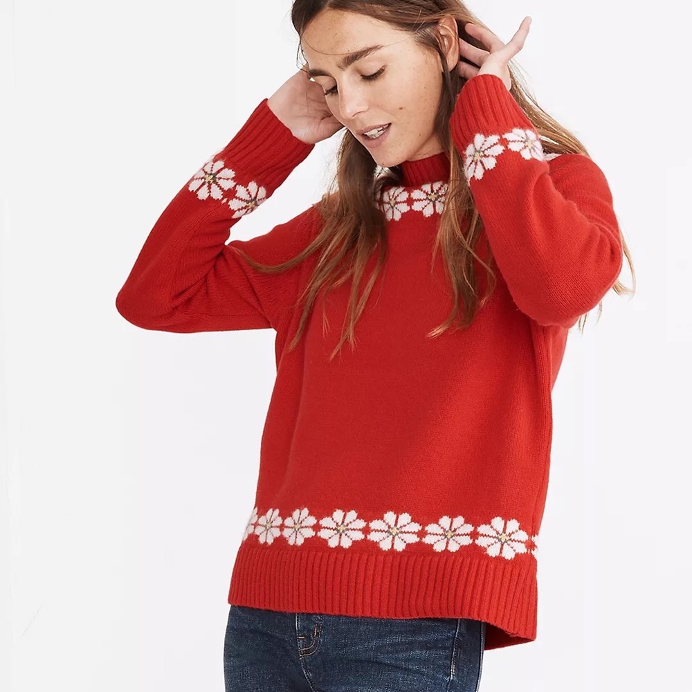 Madewell Floral Hazelwood Pullover Sweater